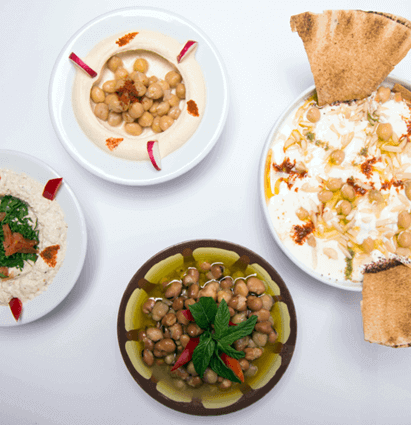 Lebanese Food Hommos Balila Tabboule Fatte